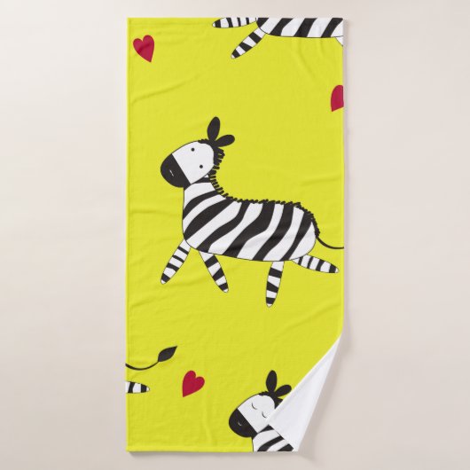 Niedlicher Zebra-Cartoon-Hintergrund Badehandtuch (Badehandtuch)