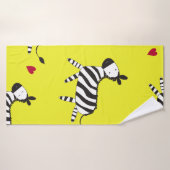 Niedlicher Zebra-Cartoon-Hintergrund Badehandtuch (Badehandtuch)