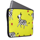 Niedlicher Zebra-Cartoon-Hintergrund Laptopschutzhülle (Vorne Rechts)