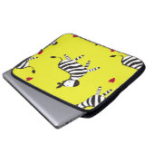 Niedlicher Zebra-Cartoon-Hintergrund Laptopschutzhülle (Vorne Knopf)