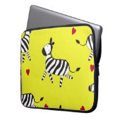Niedlicher Zebra-Cartoon-Hintergrund Laptopschutzhülle (Vorderseite Links)