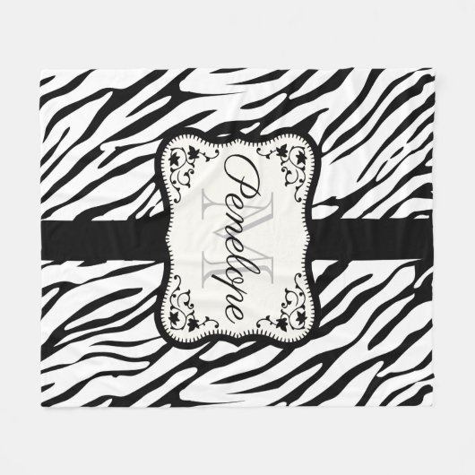 Niedlicher Zebra-Druck Fleecedecke (Vorderseite (Horizontal))