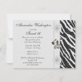 Niedlicher Zebra, Druckbogen u. Einladung (Rückseite)