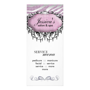 Niedlicher Zebra Glitzer Khandelierrahmen Damask Werbekarte