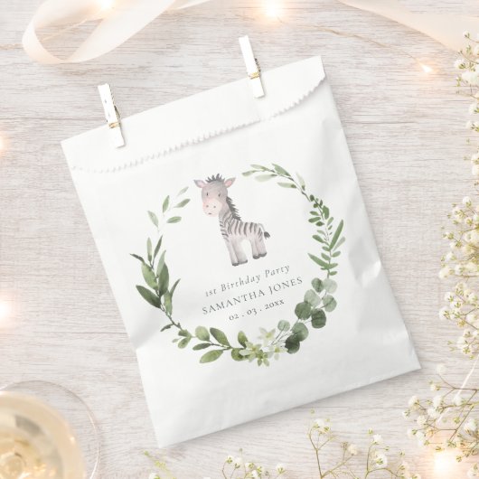 Niedlicher Zebra-Grünfolienkrez jedes Jahr zum Geb Geschenktütchen (Ausgeschnitten)