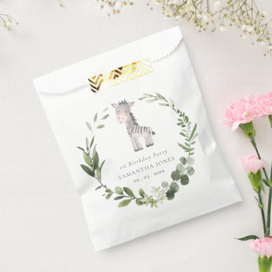 Niedlicher Zebra-Grünfolienkrez jedes Jahr zum Geb Geschenktütchen (Versiegelt)