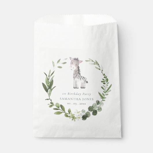 Niedlicher Zebra-Grünfolienkrez jedes Jahr zum Geb Geschenktütchen (Vorderseite)