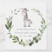 Niedlicher Zebra-Grünfolienkrez jedes Jahr zum Geb Weinetikett (Einzelnes Label)