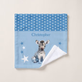 Niedlicher Zebra hinzufügen Namen Polka Punkte Ste Waschlappen (Waschlappen)