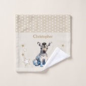 Niedlicher Zebra hinzufügen Namen Polka Punkte Ste Waschlappen (Waschlappen)