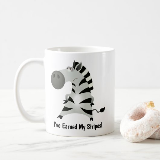 Niedlicher Zebra: Ich habe meine Streifen Kaffeetasse (Mit Donut)