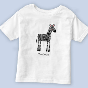 Niedlicher Zebra-Individuelle Name Kleinkind T-shirt