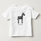 Niedlicher Zebra-Individuelle Name Kleinkind T-shirt (Vorderseite)