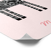 Niedlicher Zebra-Name Rosa Poster (Ecke)