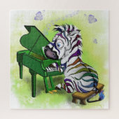 Niedlicher Zebra Piano Player - Cartoon Puzzle (Vertikal)