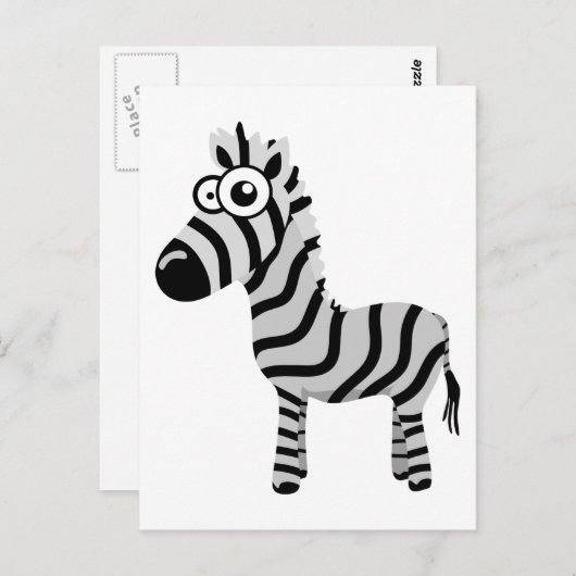 Niedlicher Zebra Postkarte (Vorne/Hinten)
