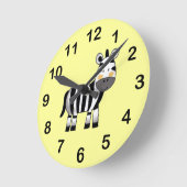 niedlicher Zebra Runde Wanduhr (Winkel)