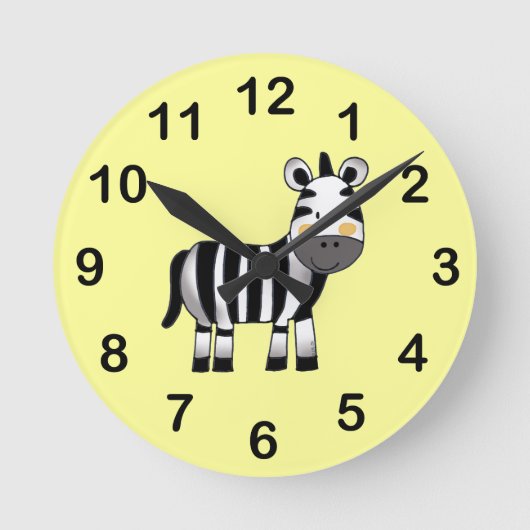 niedlicher Zebra Runde Wanduhr (Vorderseite)