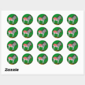 Niedlicher Zebra Runder Aufkleber (Blatt)
