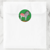 Niedlicher Zebra Runder Aufkleber (Tasche)