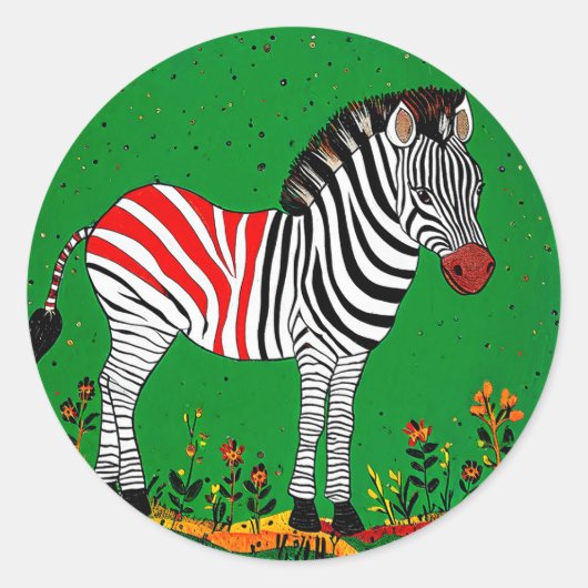 Niedlicher Zebra Runder Aufkleber (Vorderseite)