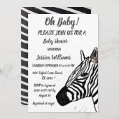 Niedlicher Zebra-Safari-Dschungel-Tier Baby-Junge  Einladung (Vorne/Hinten)