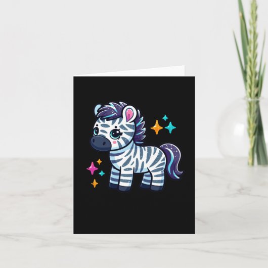 Niedlicher Zebra-Sticker1 Karte (Vorderseite)