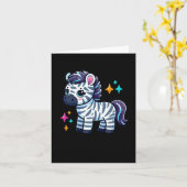 Niedlicher Zebra-Sticker1 Karte (Gelbe Blume)
