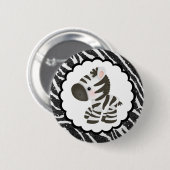 Niedlicher Zebra u. Glitzer-Tierdruck Button (Vorne & Hinten)