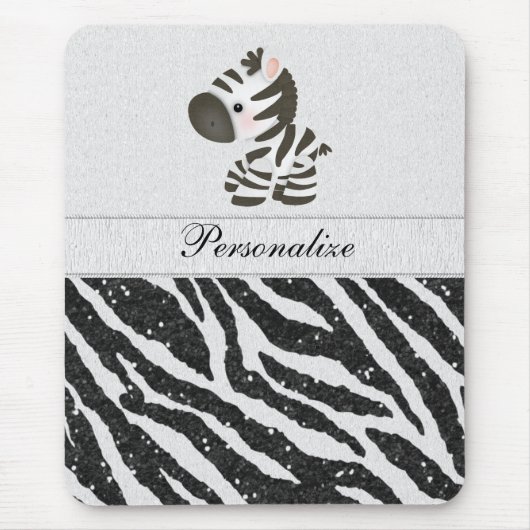Niedlicher Zebra u. Schwarzes druckten Mousepad (Vorne)