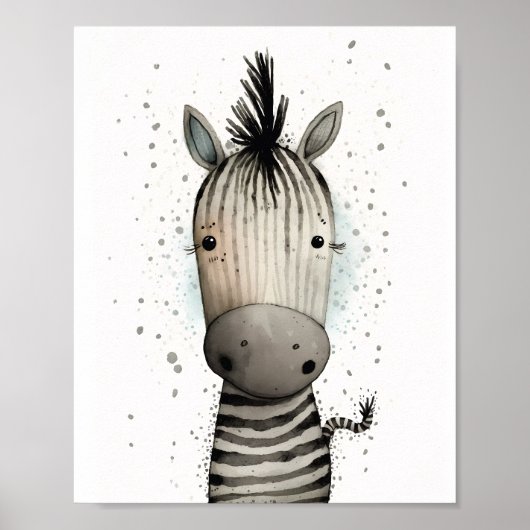 Niedlicher Zebradruck Poster (Vorne)