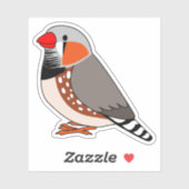 Niedlicher Zebrafinch-Cartoon zeichnend Aufkleber (Blatt)