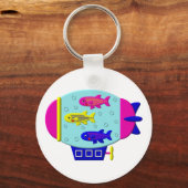 Niedlicher Zebrafisch in einem Zeppelin Schlüsselanhänger (Vorderseite)