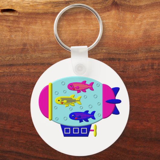 Niedlicher Zebrafisch in einem Zeppelin Schlüsselanhänger (Vorderseite)
