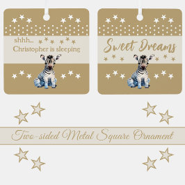 Niedlicher Zebrashh-Name ist Schlafbraun Ornament Aus Metall