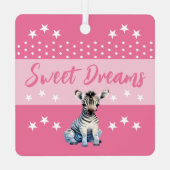 Niedlicher Zebrashhh Name ist pink Ornament Aus Metall (Rückseite)