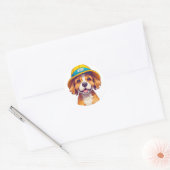Niedlicher Zeichenhund Runder Aufkleber (Umschlag)