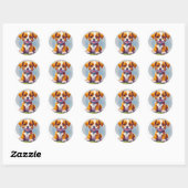 Niedlicher Zeichenhund Runder Aufkleber (Blatt)