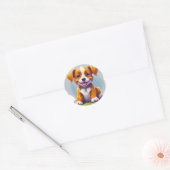 Niedlicher Zeichenhund Runder Aufkleber (Umschlag)