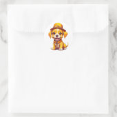 Niedlicher Zeichenhund Runder Aufkleber (Tasche)