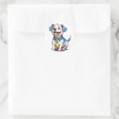 Niedlicher Zeichenhund Runder Aufkleber (Tasche)