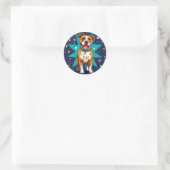 Niedlicher Zeichenhund Runder Aufkleber (Tasche)