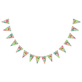 niedlicher Zeichentrickhund mit Party-Hut-Geburtsh Wimpelkette