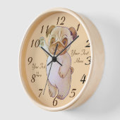 niedlicher zeichn von braunem Mops Uhr (Winkel)