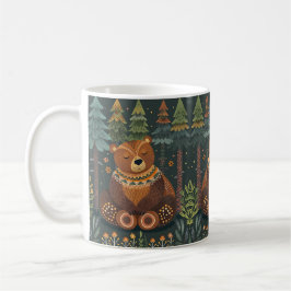 Niedlicher Zen-Bär in Woods Wildlife Tierwelt Kuns Kaffeetasse