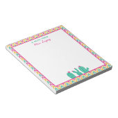 Niedlicher Zickzack Kaktus Pink Blume Lehrer Notizblock (angewinkelt)