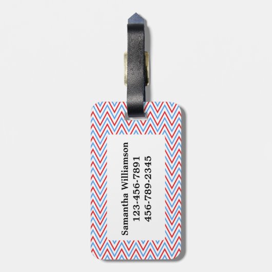 Niedlicher Zickzack Zickzack und patriotischer Gepäckanhänger (Rückseite vertikal)