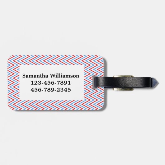 Niedlicher Zickzack Zickzack und patriotischer Gepäckanhänger (Rückseite horizontal)