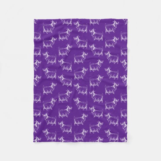 Niedlicher Ziegen-Muster-Entwurfs-Vintage Fleecedecke (Vorderseite)