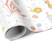 Niedlicher Zirkus mit Zelten und weißen Tieren Geschenkpapier (Rolleneckpunkt)